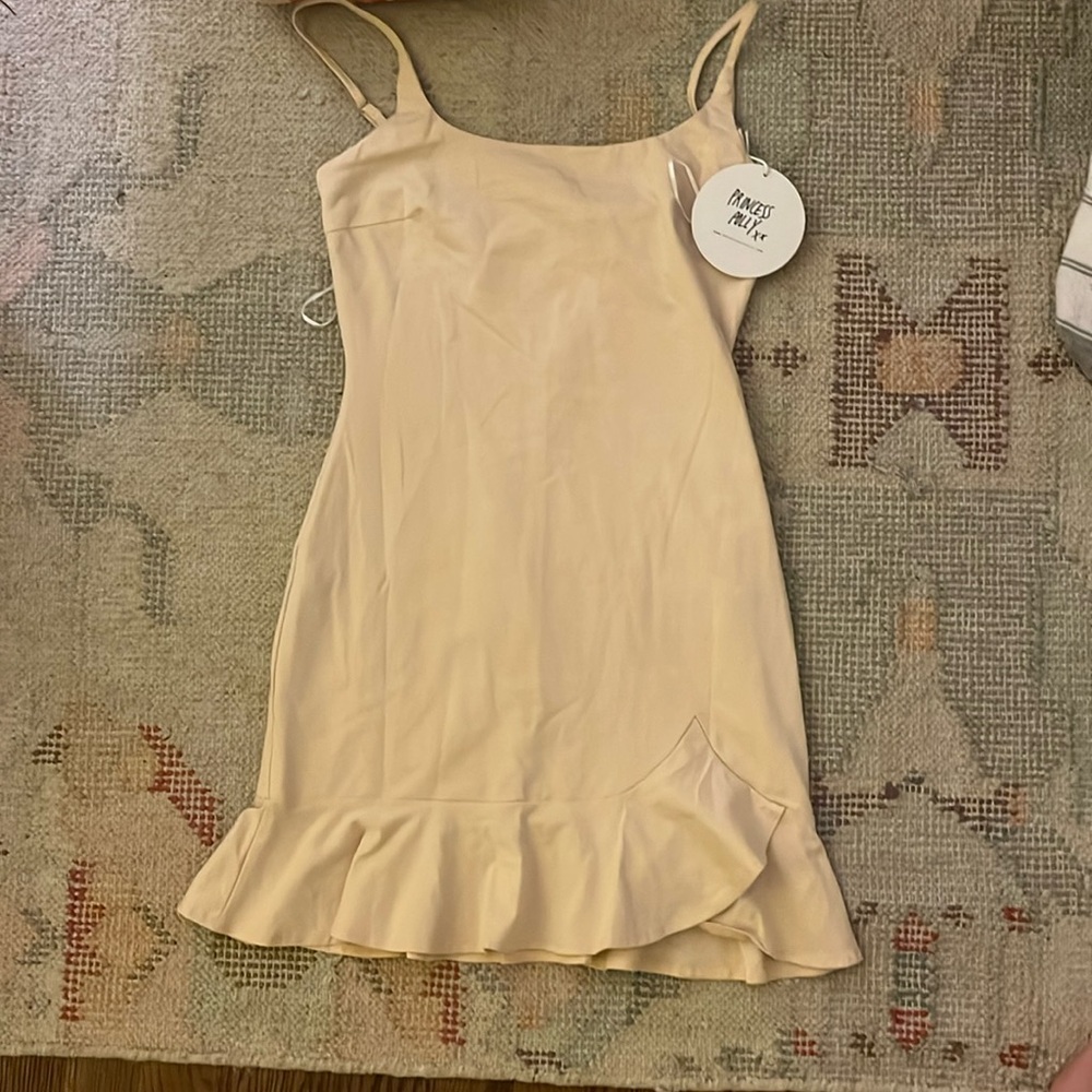 cream tight dress
